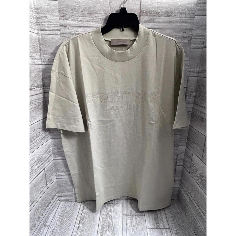 Authentic Fear of God Essentials 3D Logo Tee 'Mozzarella' Men Large 125BT212081F